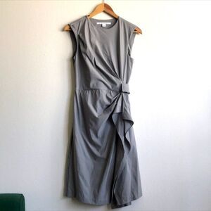 Diane Von Furstenberg Womens Size 4 Grey Knee Length Dress Faux Wrap Vintage